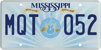 MS license plate MQT052