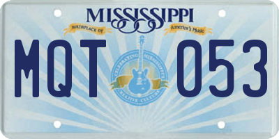 MS license plate MQT053