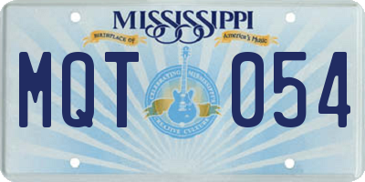 MS license plate MQT054