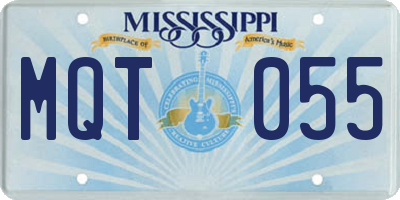 MS license plate MQT055
