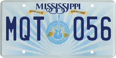 MS license plate MQT056