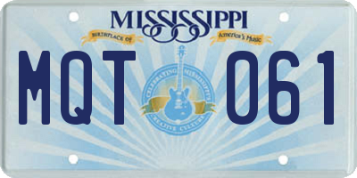MS license plate MQT061