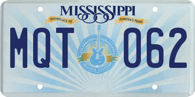 MS license plate MQT062