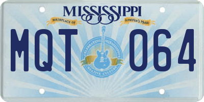 MS license plate MQT064