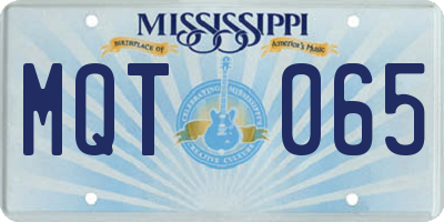MS license plate MQT065