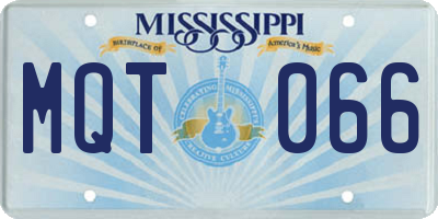 MS license plate MQT066