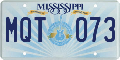 MS license plate MQT073