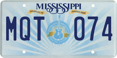 MS license plate MQT074
