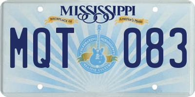 MS license plate MQT083