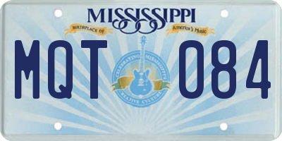 MS license plate MQT084