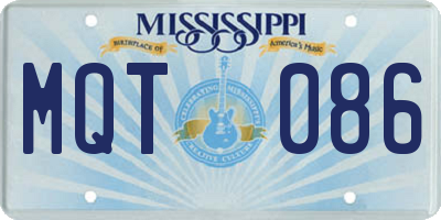 MS license plate MQT086
