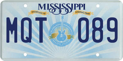 MS license plate MQT089