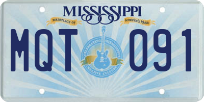 MS license plate MQT091
