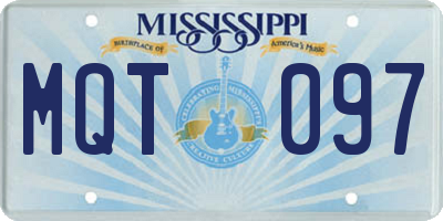 MS license plate MQT097