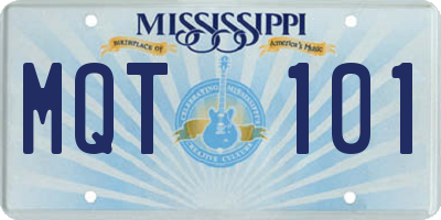MS license plate MQT101