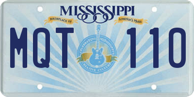MS license plate MQT110