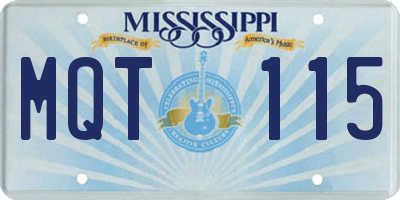 MS license plate MQT115
