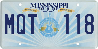 MS license plate MQT118