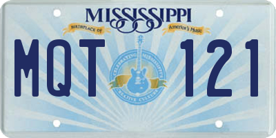 MS license plate MQT121