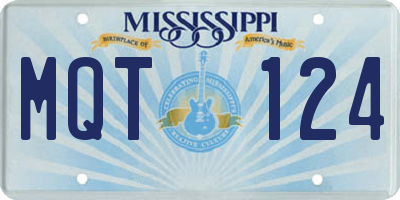 MS license plate MQT124