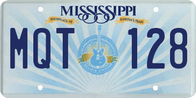 MS license plate MQT128