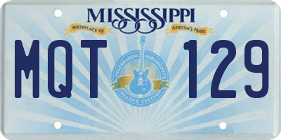 MS license plate MQT129