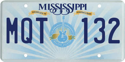 MS license plate MQT132