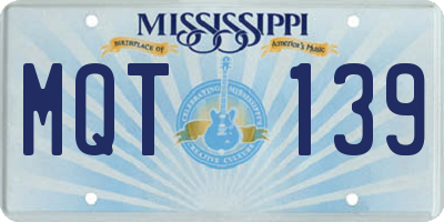 MS license plate MQT139