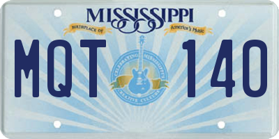 MS license plate MQT140