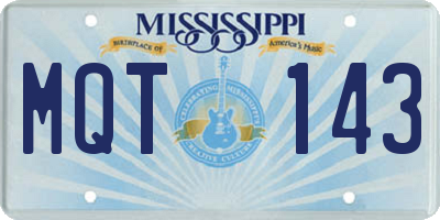 MS license plate MQT143