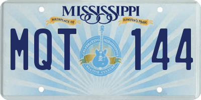 MS license plate MQT144