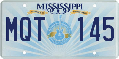 MS license plate MQT145