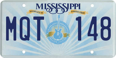 MS license plate MQT148