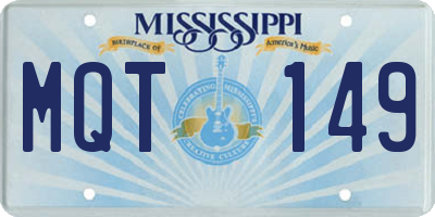 MS license plate MQT149