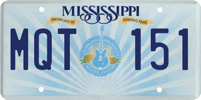 MS license plate MQT151