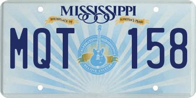 MS license plate MQT158