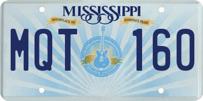 MS license plate MQT160