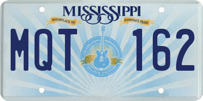 MS license plate MQT162