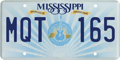 MS license plate MQT165