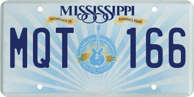 MS license plate MQT166