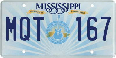 MS license plate MQT167