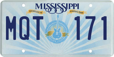 MS license plate MQT171