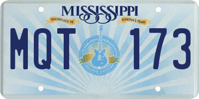 MS license plate MQT173