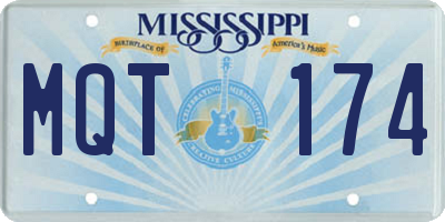 MS license plate MQT174