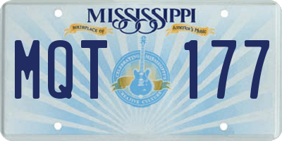 MS license plate MQT177