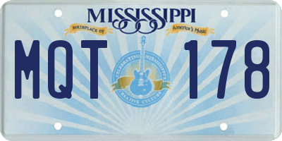 MS license plate MQT178