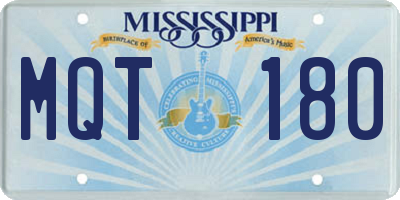 MS license plate MQT180