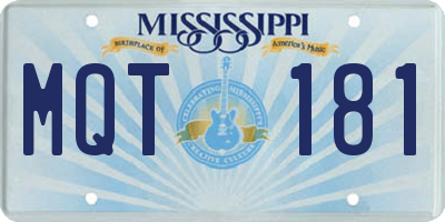 MS license plate MQT181