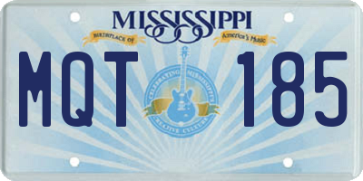 MS license plate MQT185
