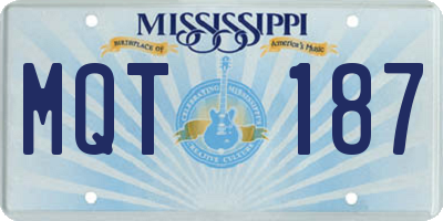 MS license plate MQT187